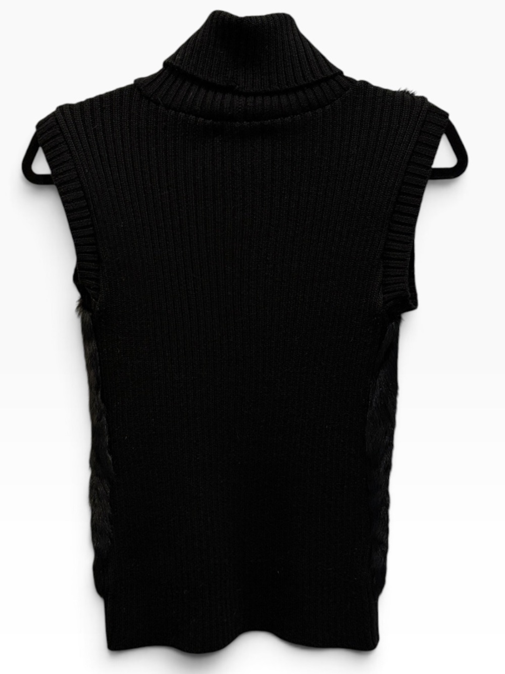 BCBGMaxAzria Black Genuine Goat Fur Top - Picture 3 of 12